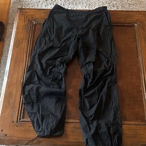 black garage parachute pants